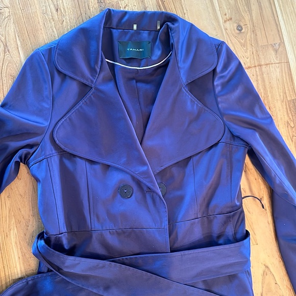 Tahari Deep Purple raincoat / trench coat - Picture 2 of 4
